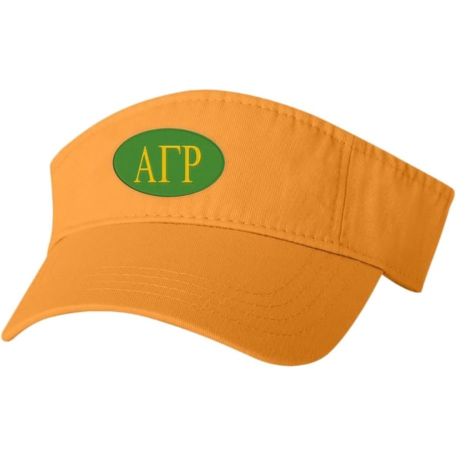 image:imageAlpha Gamma Rho Greek Oval Heavy VisorLight Gold WYellow Thread Color