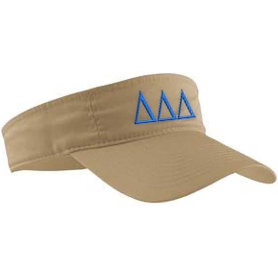 image:imageDelta Delta Delta Greek Letter Visor Khaki wRoyal Blue Thread Color