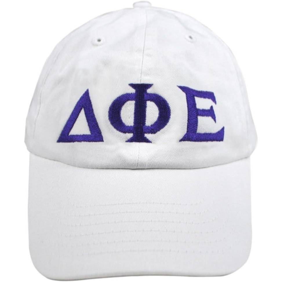 image:imageDelta Phi Epsilon DPHIE Greek Letter HatWhite