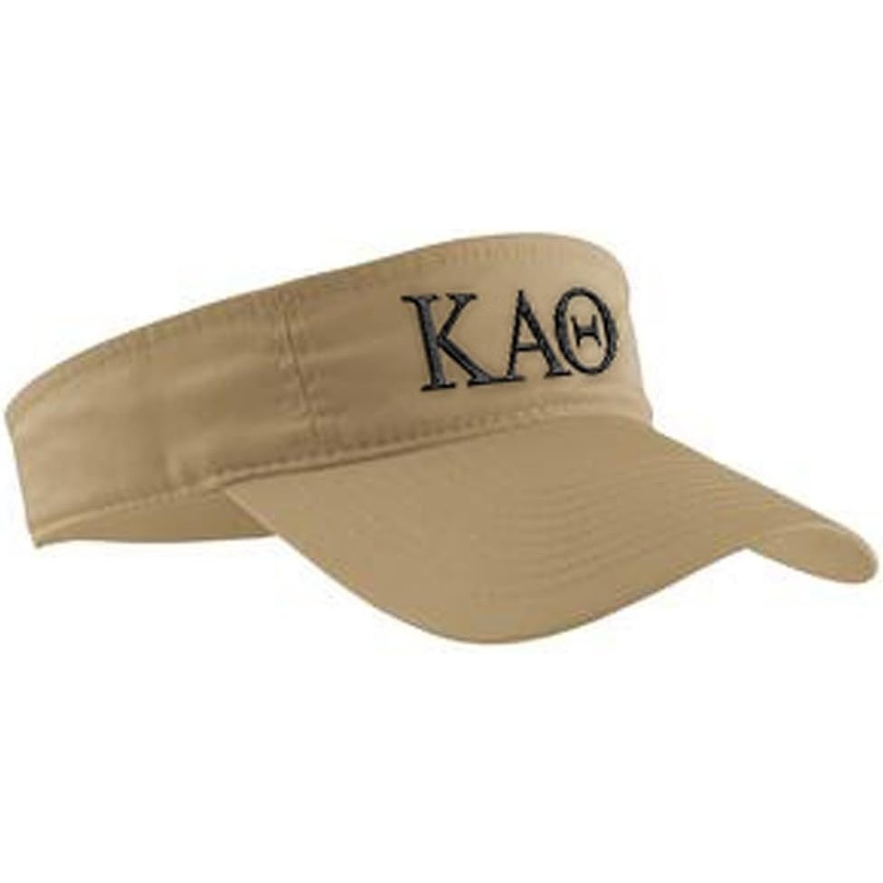 image:imageKappa Alpha Theta Greek Letter VisorKhaki WBlack Thread Color