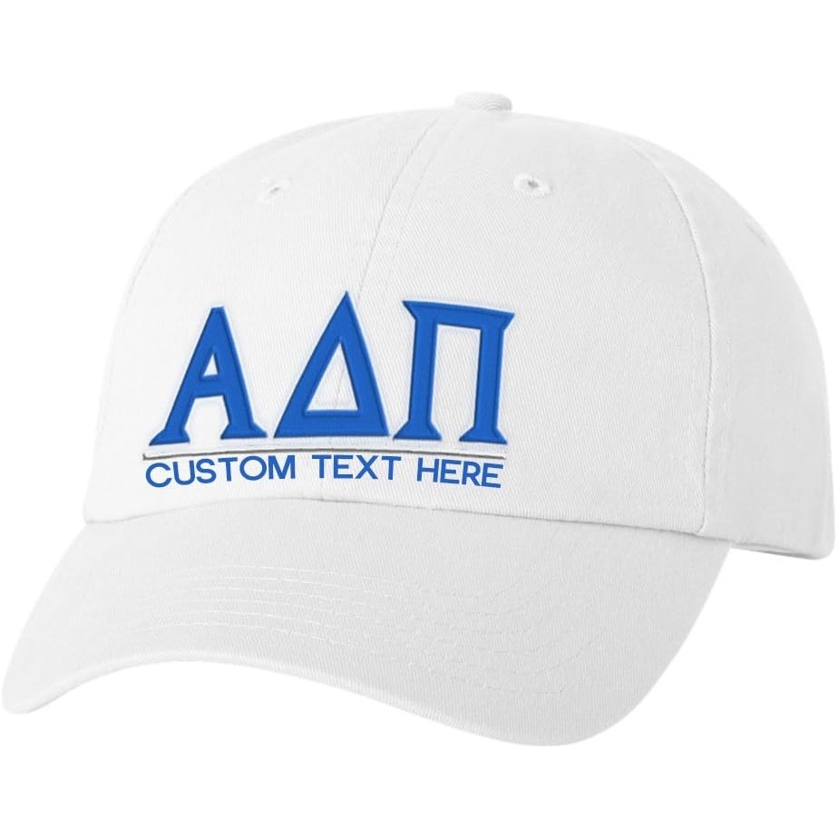 image:imagePersonalized Alpha Delta Pi Greek Line HatWhite