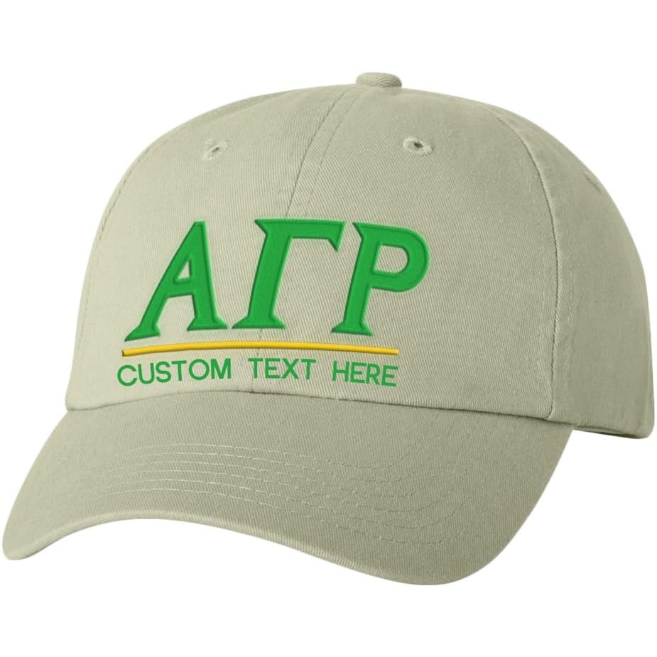 image:imagePersonalized Alpha Gamma Rho Greek Line HatTan