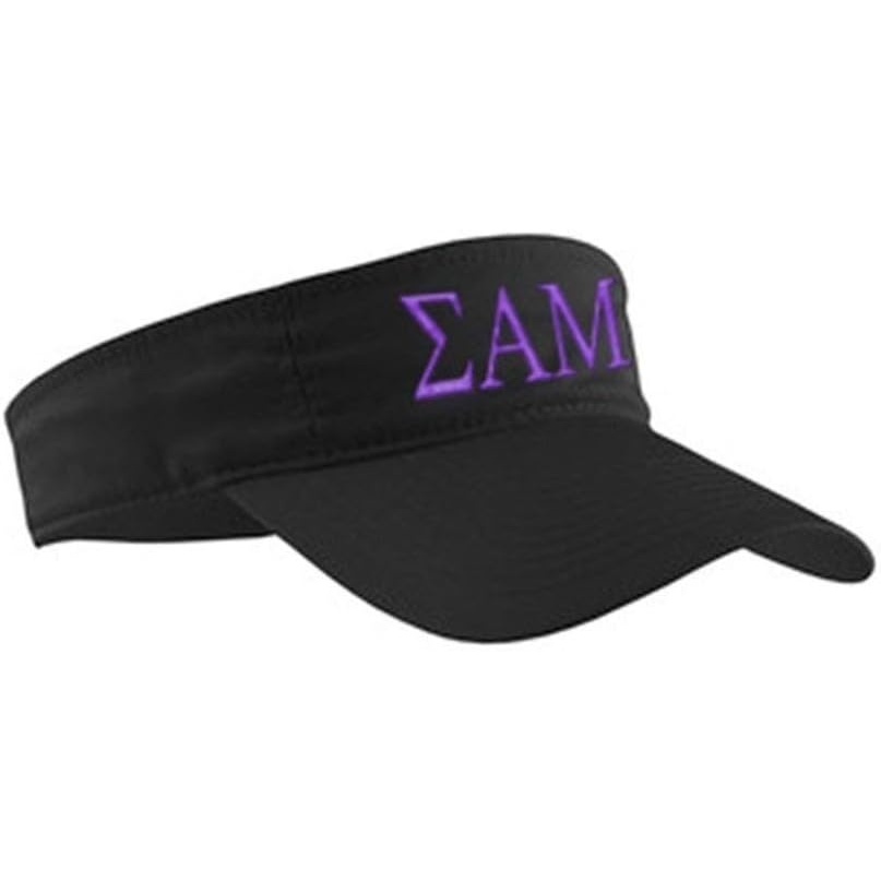 image:imageSigma Alpha Mu Greek Letter VisorBlack WPurple Thread
