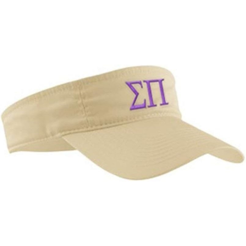 image:imageSigma PI Greek Letter Visor Khaki wPurple Thread
