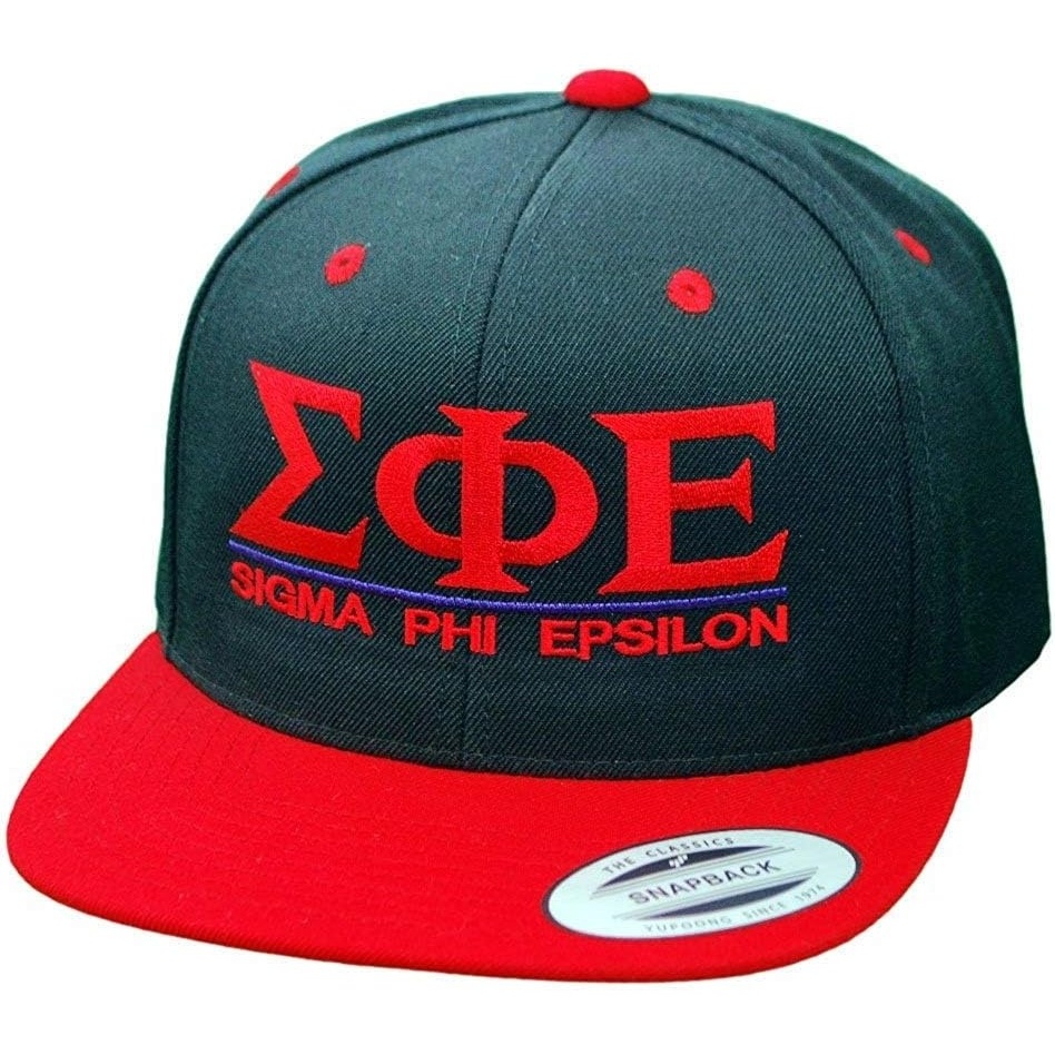 image:imageSigma Phi Epsilon SigEp Flatbill Snapback Hats OriginalBlackRed