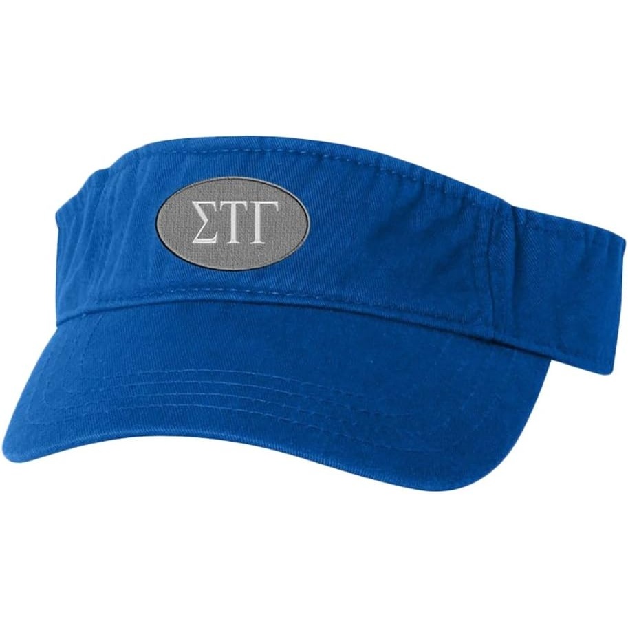 image:imageSigma Tau Gamma Greek Oval Heavy VisorRoyal Blue WWhite Thread