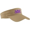 Delta Phi Epsilon DPHIE Greek Letter Visor(Khaki W/Purple Thread Color)