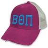 Greekgear Beta Theta Pi Distressed Trucker Hat(Neon Pink/ Tan)