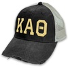 Kappa Alpha Theta Distressed Trucker Hat Black/Tan