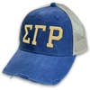 Sigma Tau Gamma Distressed Trucker Hat(Royal/ Tan)