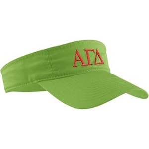 Alpha Gamma Delta Greek Letter Visor(Lime Green W/Red Thread Color)