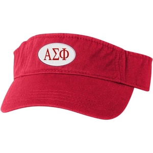 Alpha Sigma Phi Greek Oval Heavy Visor(Red W/Red Thread Color)