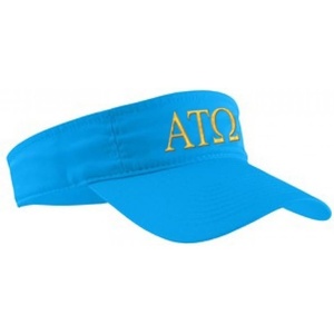 Alpha Tau Omega ATO Greek Letter Visor(Light Blue W/Light Gold Thread Color)