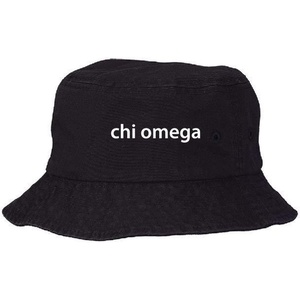 Chi Omega Chi O Bucket Hat Black