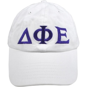 Delta Phi Epsilon DPHIE Greek Letter Hat(White)
