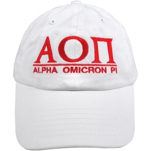 Greekgear Alpha Omicron PI AOII World Famous Line Hat(White)
