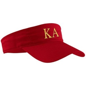 Kappa Alpha Greek Letter Visor Red w/Light Gold Thread