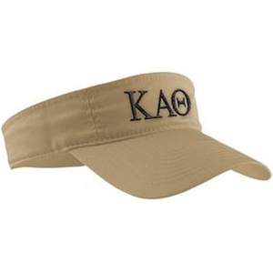 Kappa Alpha Theta Greek Letter Visor(Khaki W/Black Thread Color)
