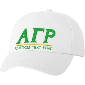 Personalized Alpha Gamma Rho Greek Line Hat(White)