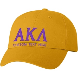 Personalized Alpha Kappa Lambda Greek Line Hat(Gold)