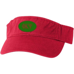 Phi Kappa Psi Greek Oval Heavy Visor(Red W/Red Thread Color)