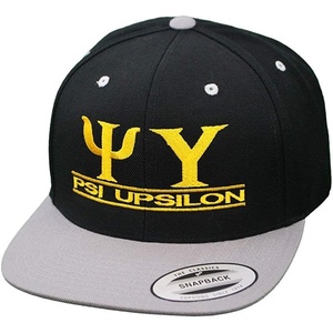 Psi Upsilon Flatbill Snapback Hats Original(Navy Blue/Yellow)