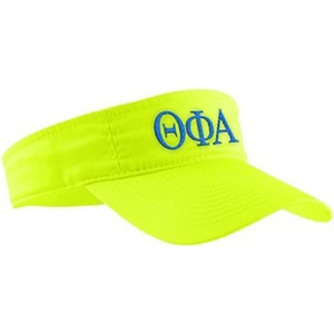 Theta Phi Alpha Greek Letter Visor(Neon Yellow W/Royal Blue Thread Color)