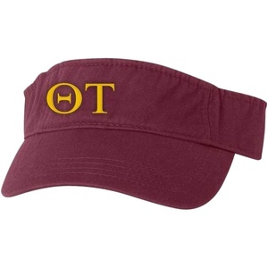 Theta Tau Greek Letter Visor(Maroon W/Light Gold Thread)