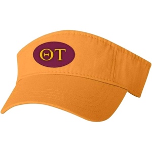 Theta Tau Greek Oval Heavy Visor(Light Gold W/Yellow Thread)