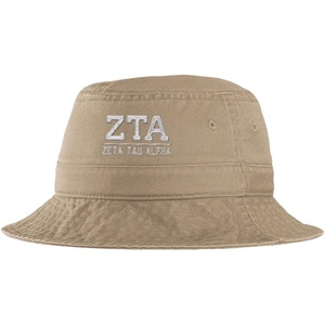 Women’s Zeta Tau Alpha Greek Letter Bucket Hat(Khaki)