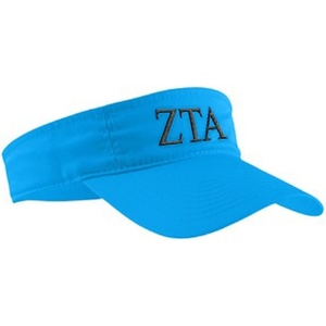Zeta Tau Alpha Greek Letter Visor(Royal Blue W/Black Thread Color)