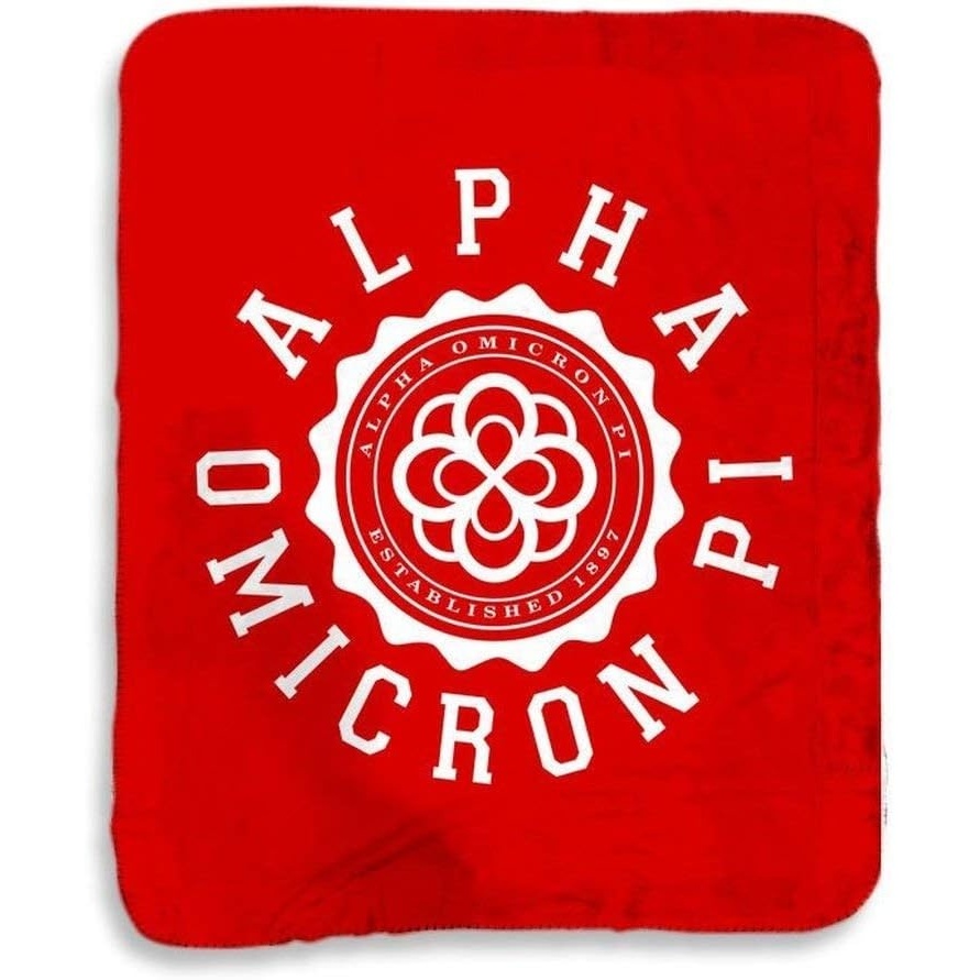image:imageGreekgear Alpha Omicron Pi AOII Seal Sherpa Lap Blanket Red