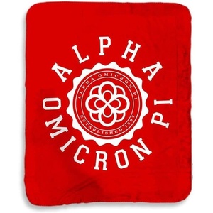 Greekgear Alpha Omicron Pi AOII Seal Sherpa Lap Blanket Red