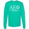 Alpha Epsilon Phi Custom Greek Lettered Long Sleeve T-Shirt(Mint Green)