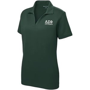 Alpha Epsilon Phi Greek Letter Polo Shirts(Dark Forest Green)
