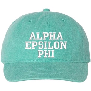 Greekgear Alpha Epsilon Phi Pigment Dyed Baseball Cap(Sea Foam W/White Thread Color)