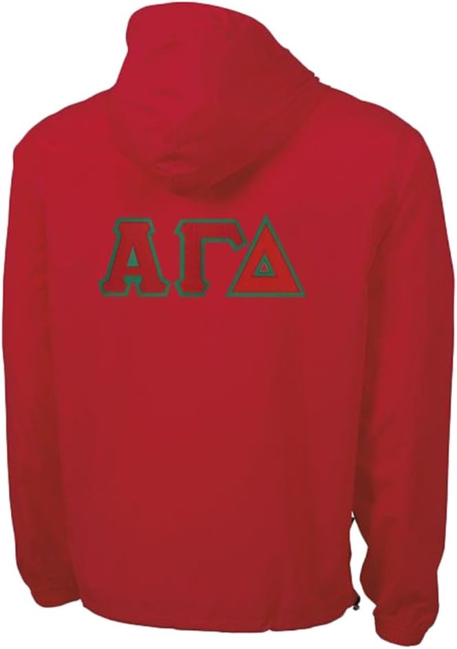 image:imageAlpha Gamma Delta Tackle Twill Lettered Pack N Go PulloverRed