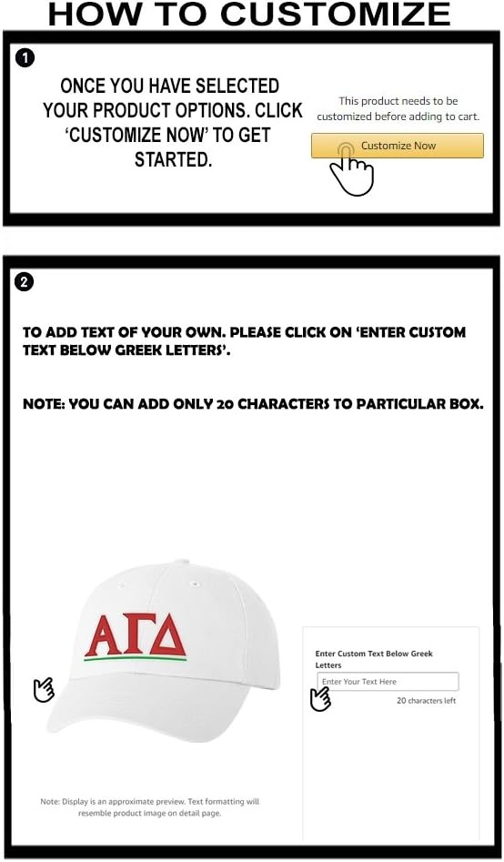 image:imagePersonalized Alpha Gamma Delta Greek Line HatWhite