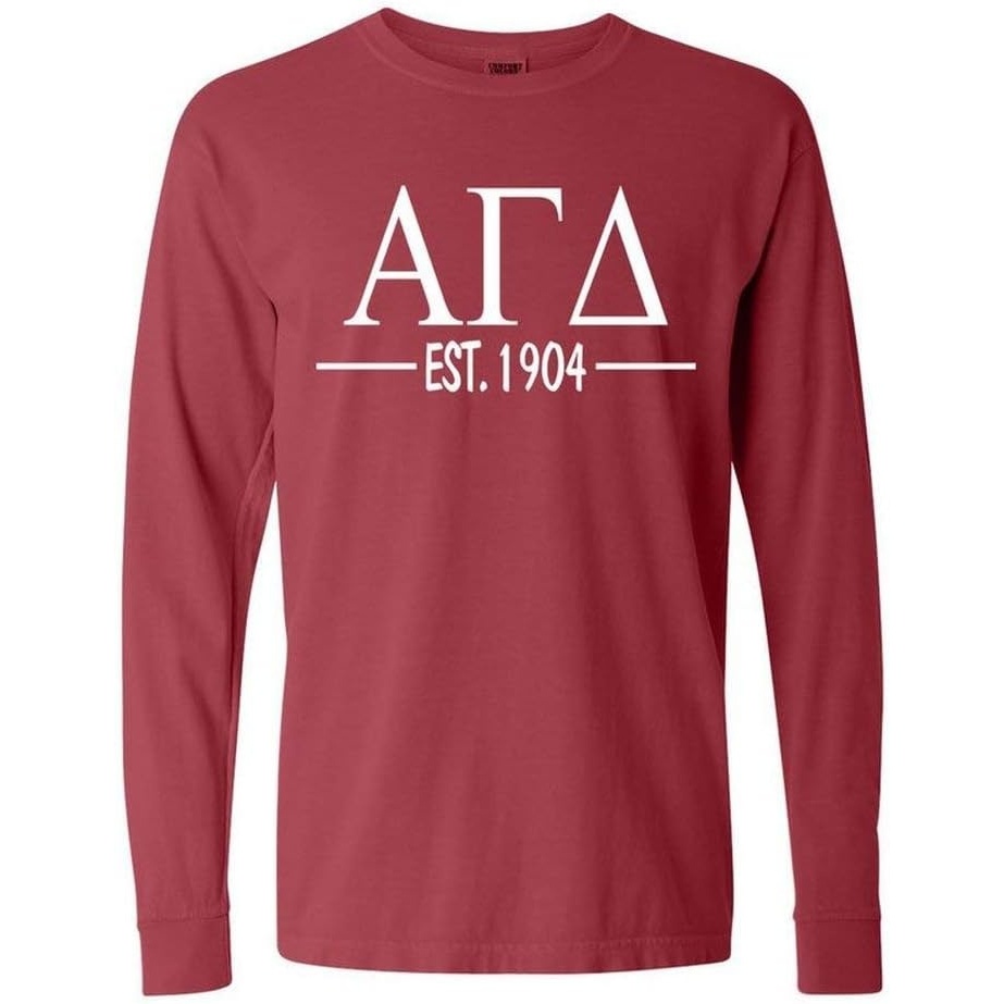 image:imageAlpha Gamma Delta Custom Greek Lettered Long Sleeve TShirtBrick