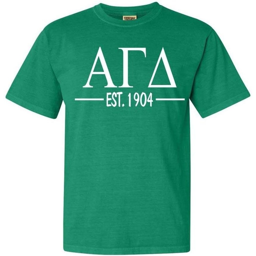 image:imageAlpha Gamma Delta Custom Greek Lettered Short Sleeve TShirtGrass
