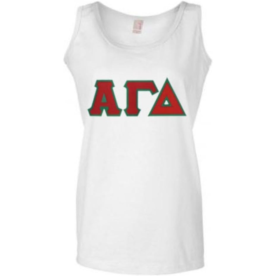 image:imageAlpha Gamma Delta Lettered Ladies Tank TopWhite