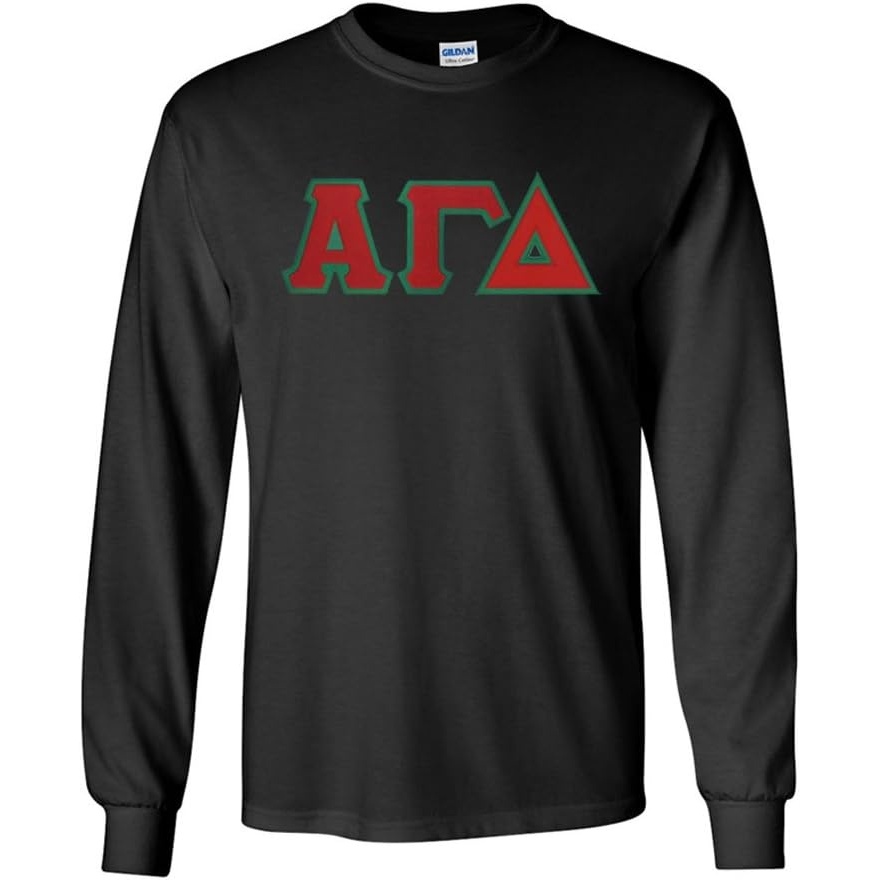 image:imageAlpha Gamma Delta Lettered Long Sleeve TeeBlack