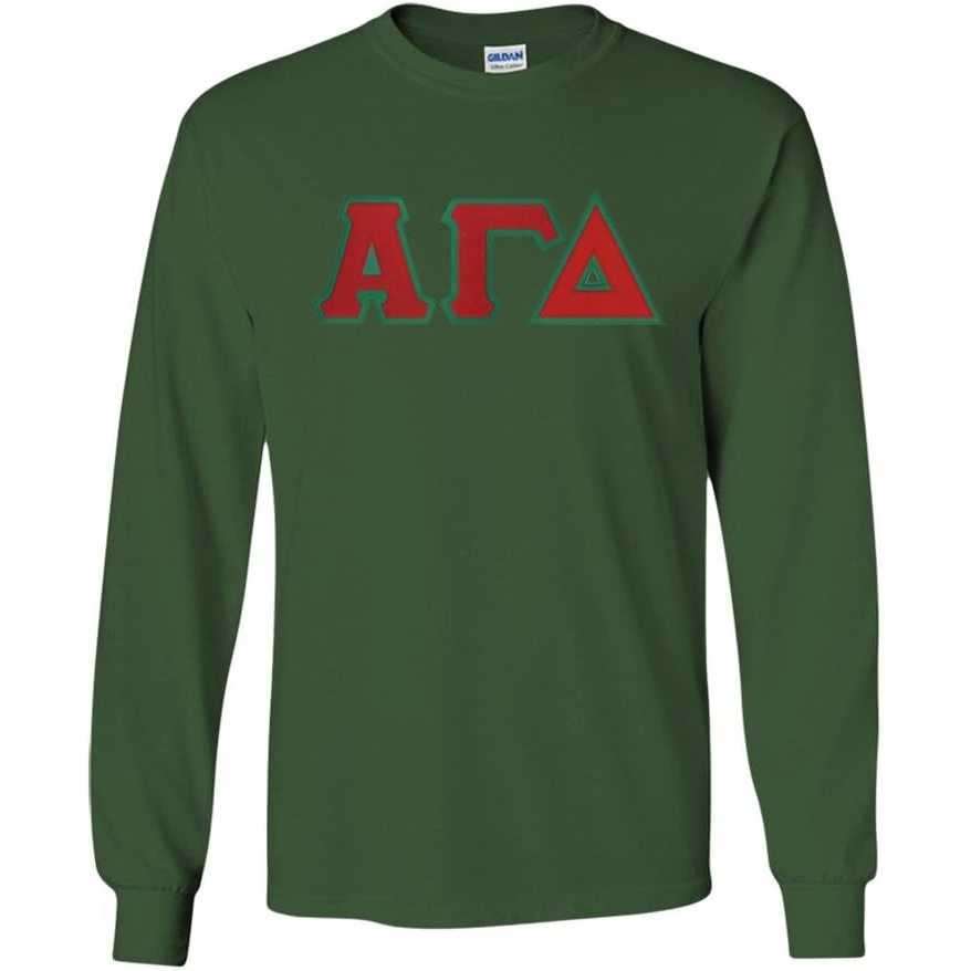 image:imageAlpha Gamma Delta Lettered Long Sleeve TeeForest Green