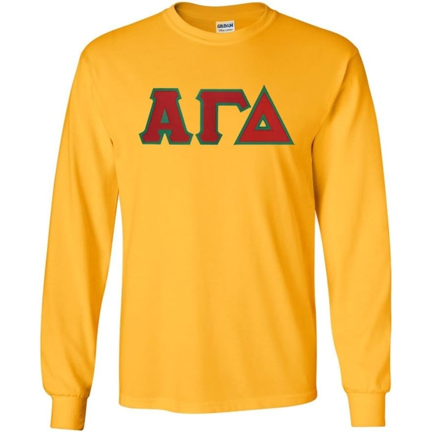 image:imageAlpha Gamma Delta Lettered Long Sleeve TeeGold