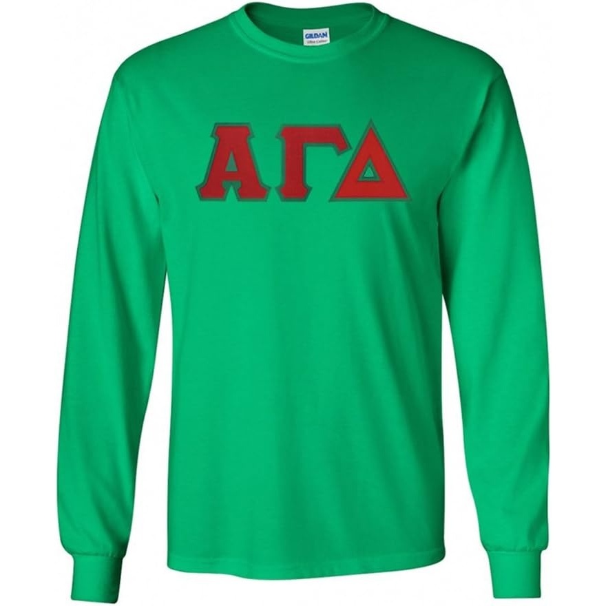 image:imageAlpha Gamma Delta Lettered Long Sleeve TeeIrish Green