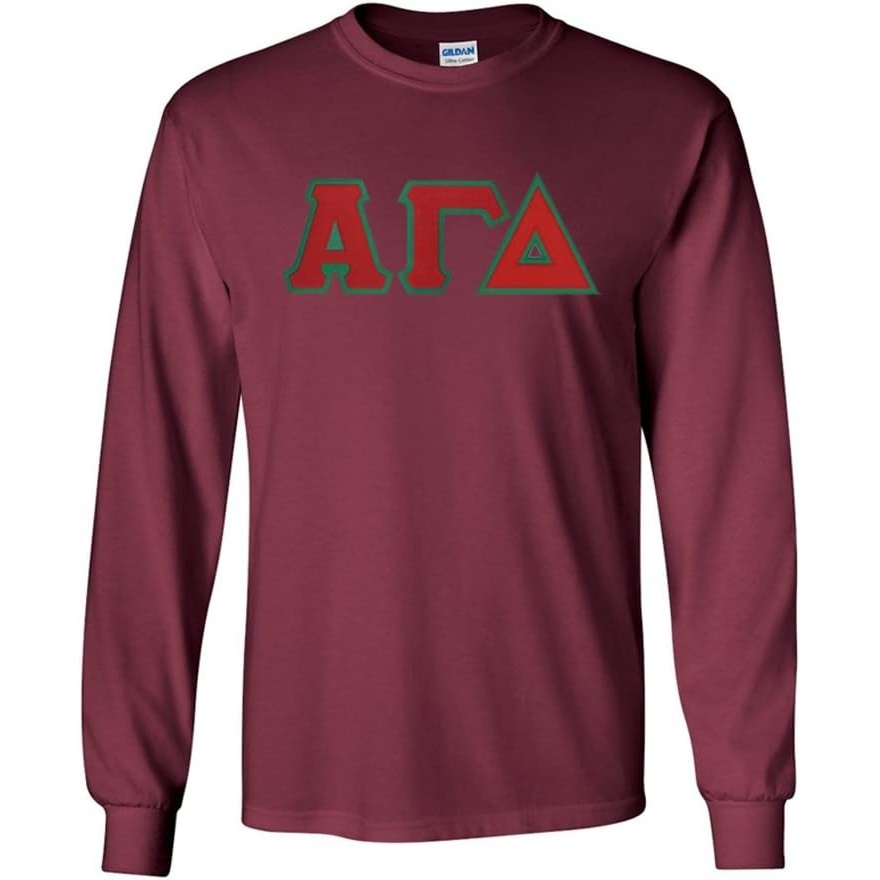 image:imageAlpha Gamma Delta Lettered Long Sleeve TeeMaroon