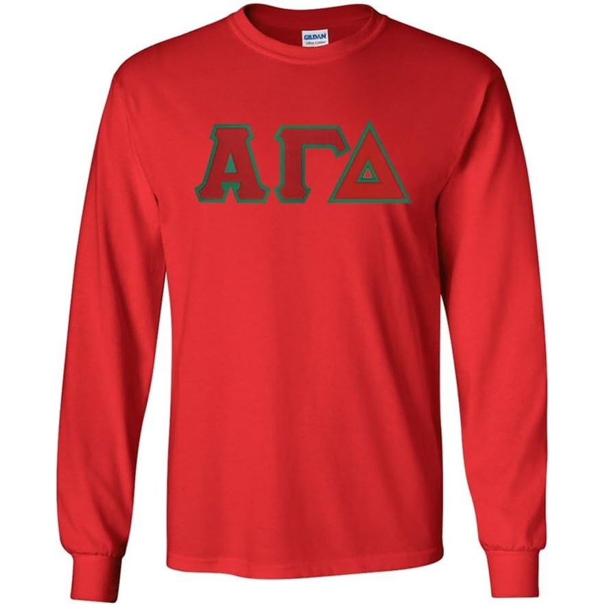image:imageAlpha Gamma Delta Lettered Long Sleeve TeeRed