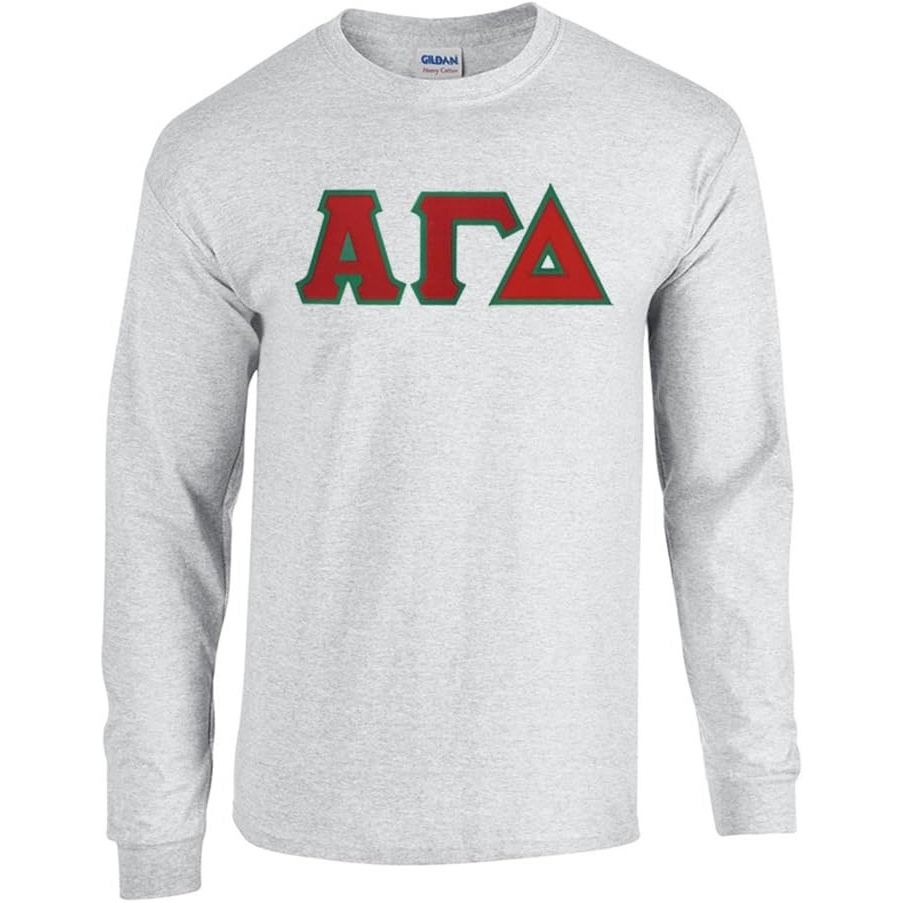 image:imageAlpha Gamma Delta Lettered Long Sleeve TeeSports Grey
