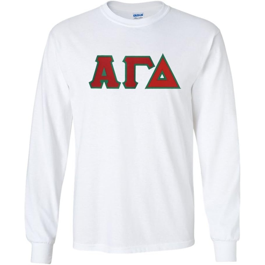 image:imageAlpha Gamma Delta Lettered Long Sleeve TeeWhite
