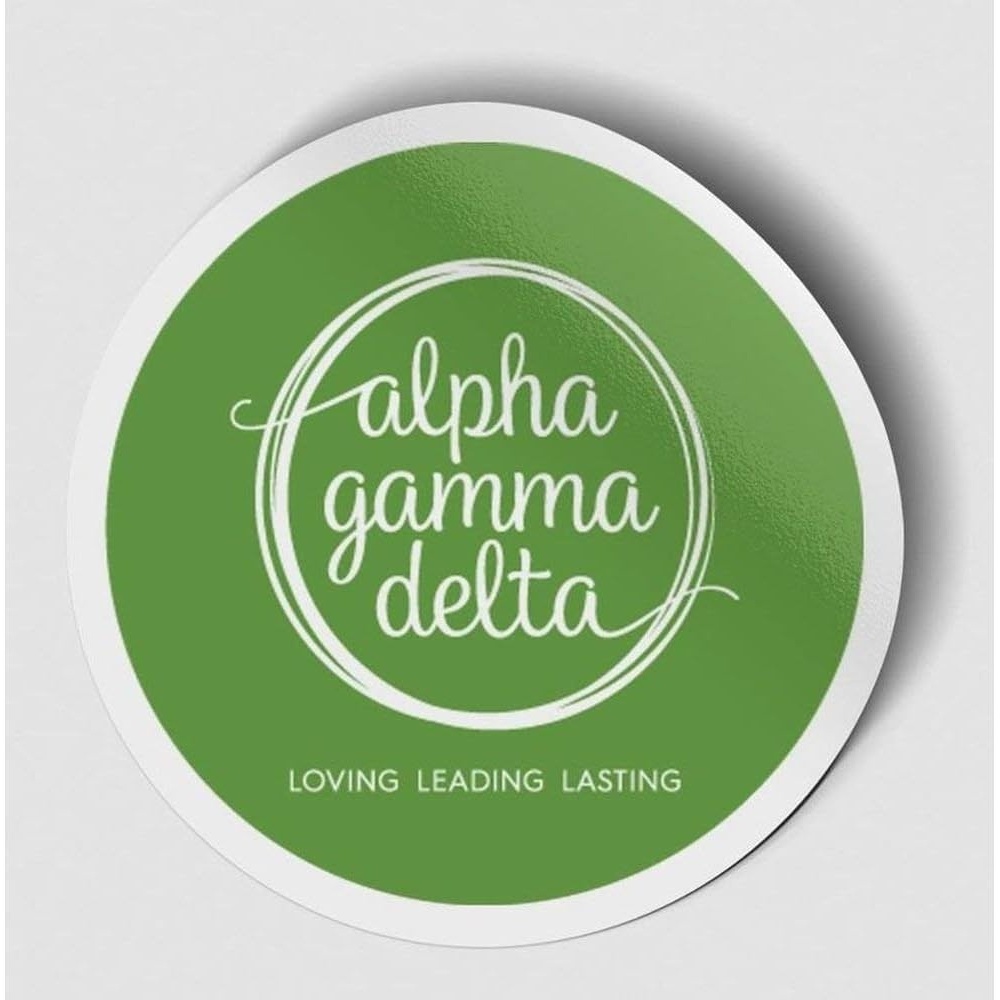 image:imageAlpha Gamma Delta Logo Round Decal GreenGreen